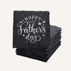 Personalized slate coasters for Father’s Day, engraved natural stone coasters, rustic table decor, unique gift for dad