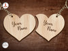 Personalized Split Heart Keychain Set for Couples • Custom Name Engraved Keyrings • Unique Romantic Gift for Him and Her